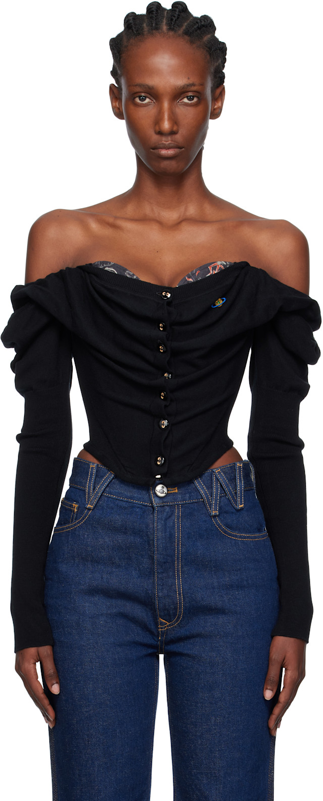 Vivienne Westwood: Black Bea Corset Cardigan | SSENSE Canada