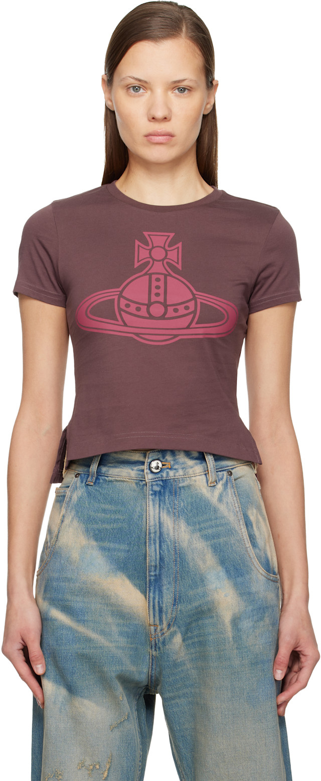 Vivienne Westwood: Burgundy Paris Orb Mini Peru T-shirt | SSENSE Vivienne Westwood: Burgundy Paris Orb Mini Peru T-shirt | SSENSE
