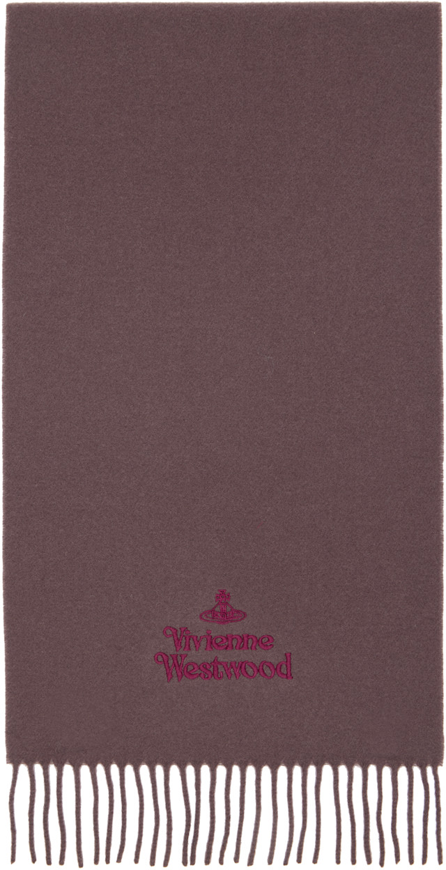 Vivienne Westwood: Brown Embroidered Scarf | SSENSE
