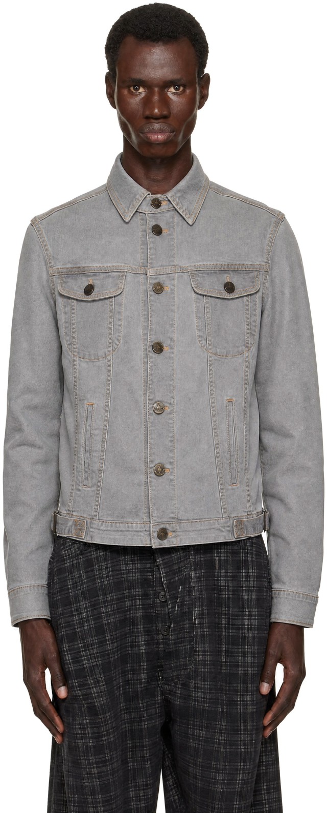 Vivienne Westwood: Gray Stormrider Denim Jacket | SSENSE