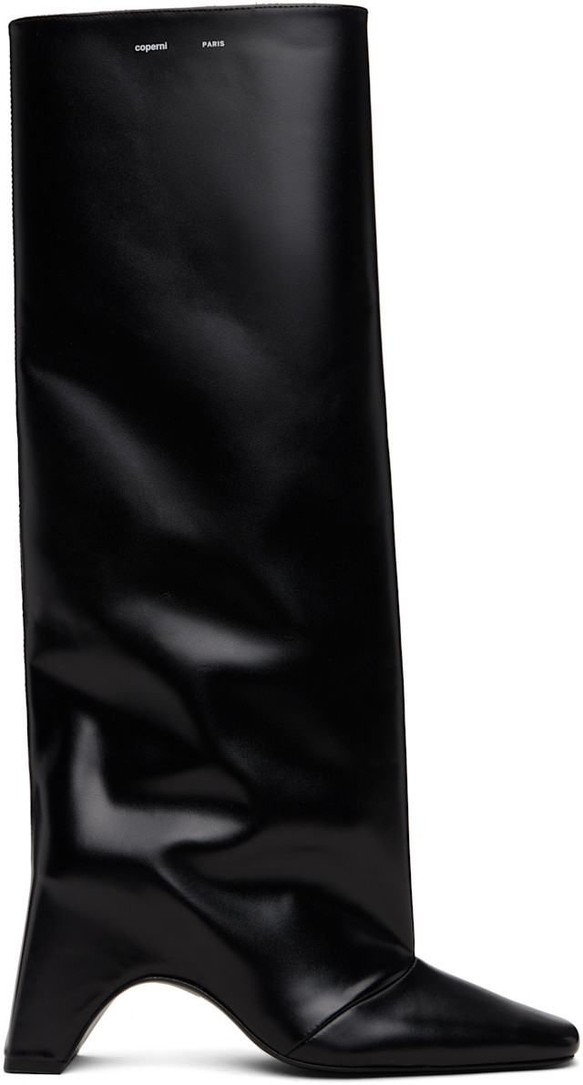 Coperni: Black Bridge Tall Boots | SSENSE