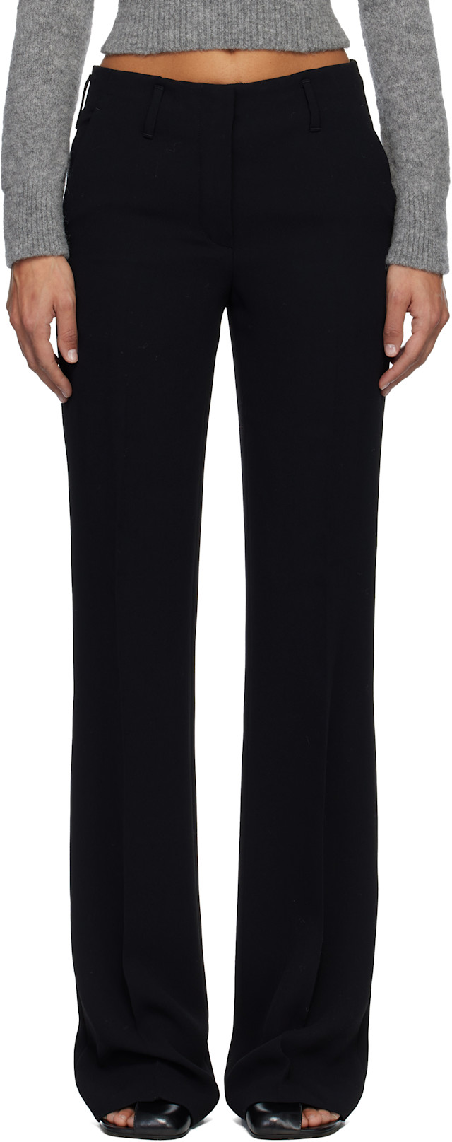 Dries Van Noten: Black Crêpe Trousers | SSENSE