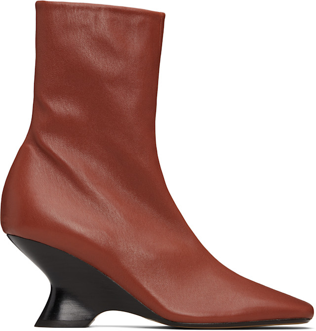 Dries Van Noten: Brown Heeled Ankle Boots | SSENSE