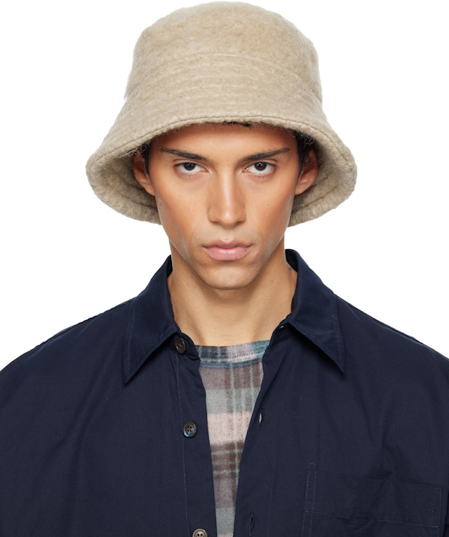 Dries Van Noten: Beige Wool Mohair Bucket Hat | SSENSE