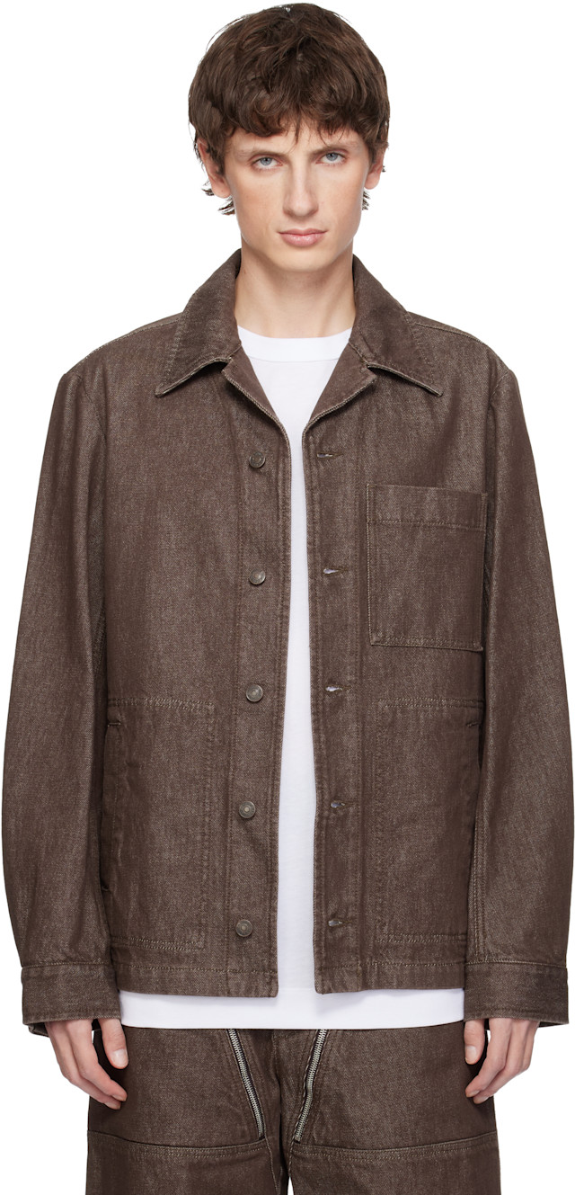 希少 ライカ期 DRIES VAN NOTEN スーツ 46 茶 Dries Van Noten: ブラウン デニム シャツジャケット | SSENSE 日本