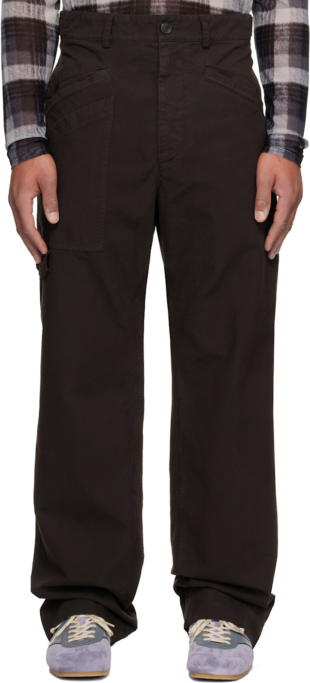 Dries Van Noten: Brown Cotton Trousers | SSENSE