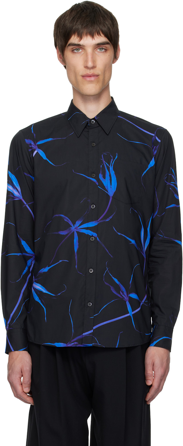 Dries Van Noten: Black Cotton Shirt | SSENSE Dries Van Noten: Black Cotton Shirt | SSENSE