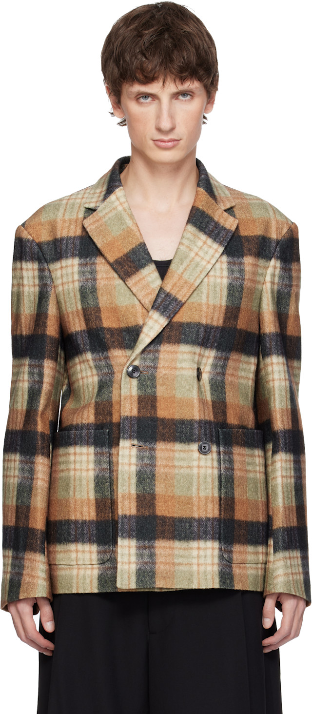 Dries Van Noten: マルチカラー ボクシー ウール テーラードジャケット
