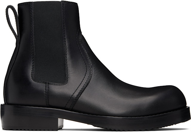 Dries Van Noten: Black Leather Chelsea Boots | SSENSE