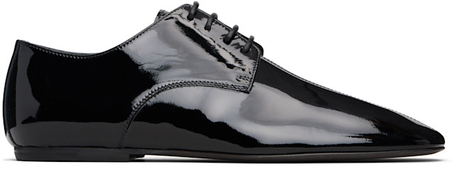 Dries Van Noten: Black Square Toe Derbys | SSENSE Dries Van Noten: Black Square Toe Derbys | SSENSE