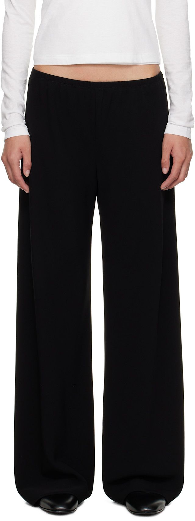 The Row: Black Gala Trousers | SSENSE The Row: Black Gala Trousers | SSENSE