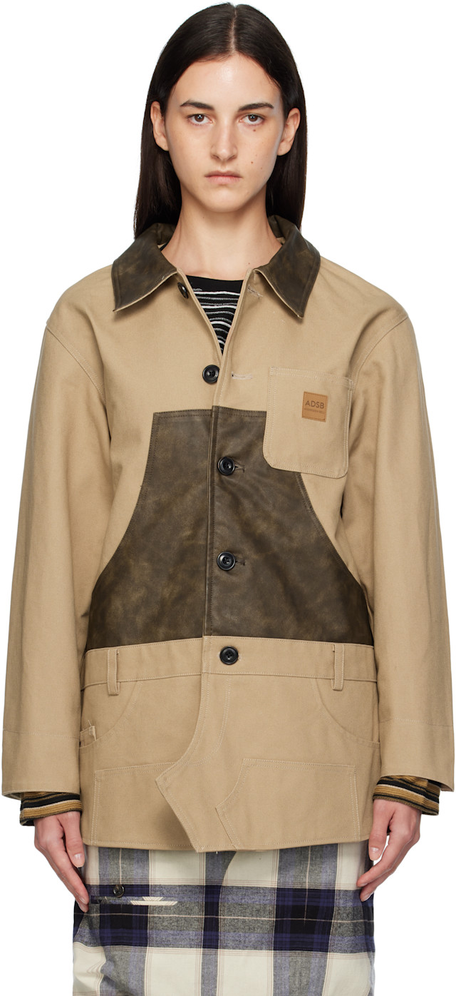 Andersson Bell: Beige Carpenter Shorts Inserted Coat | SSENSE