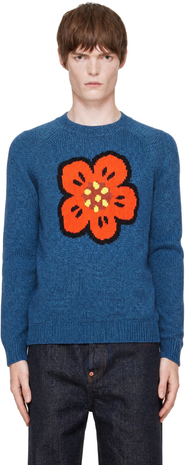 Kenzo: Blue Kenzo Paris 'Boke Flower' Sweater | SSENSE