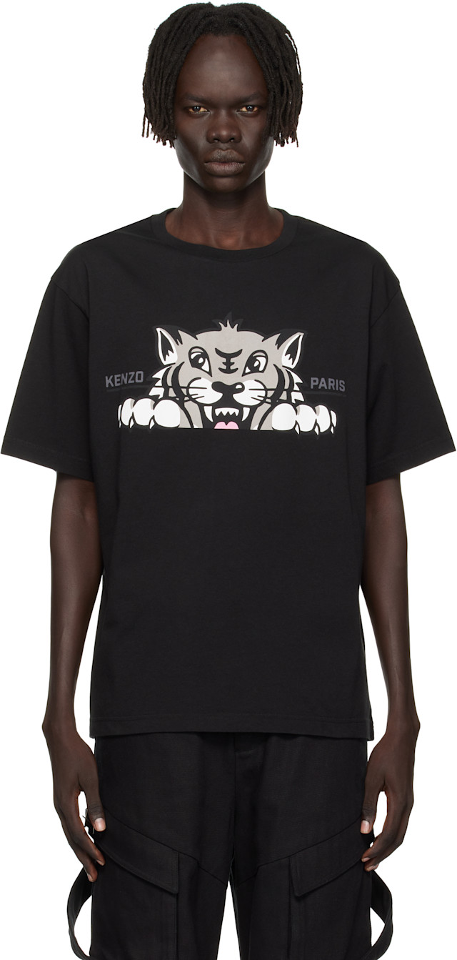 Kenzo: ブラック Kenzo Paris 'KENZO Happy Tiger' オーバーサイズ T