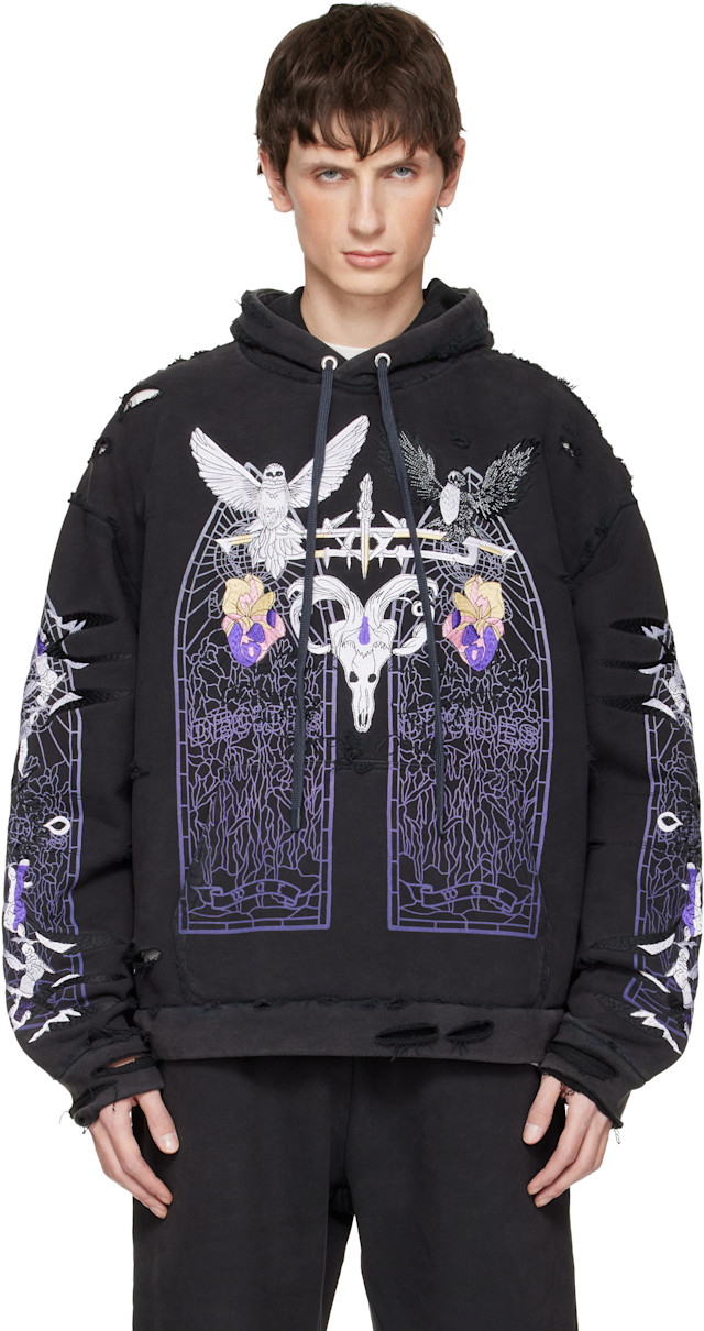 Who Decides War: Black Eptiome Hoodie | SSENSE