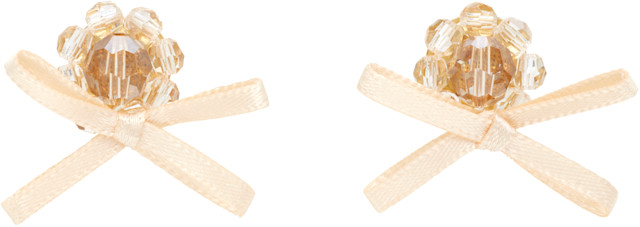 Simone Rocha: Petite Bow Daisy Stud Earrings | SSENSE