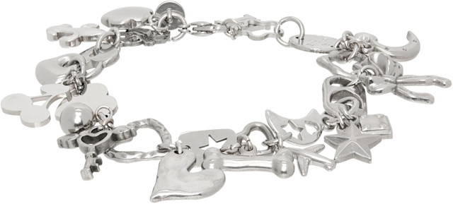 MARLAND BACKUS チャーム付きブレスレット Marland Backus: Chrome Charm Bracelet | SSENSE
