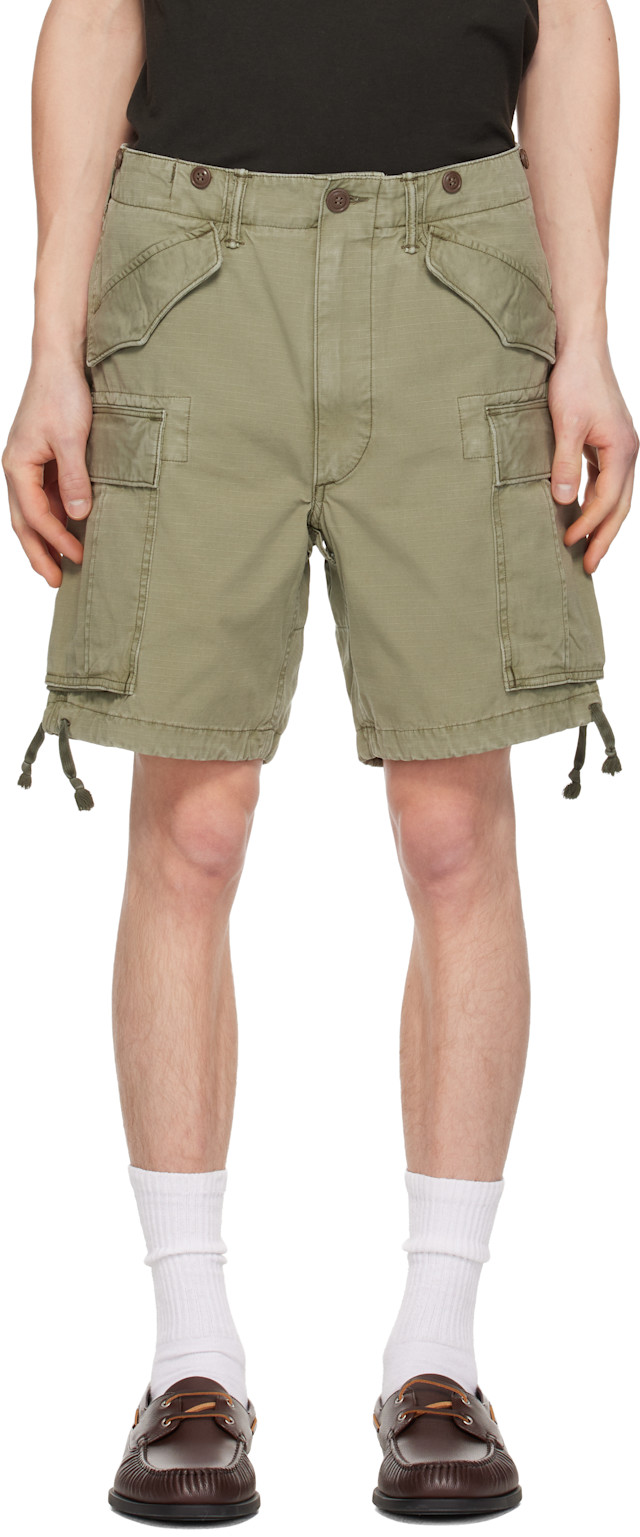 RRL: グリーン Classic Fit リップストップ カーゴショートパンツ RRL: グリーン Classic Fit リップストップ カーゴショートパンツ
