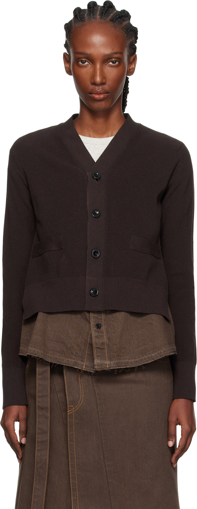 sacai 25ss カーディガン sacai（サカイ） 25SS Cotton Poplin x Knit Cardigan コットン