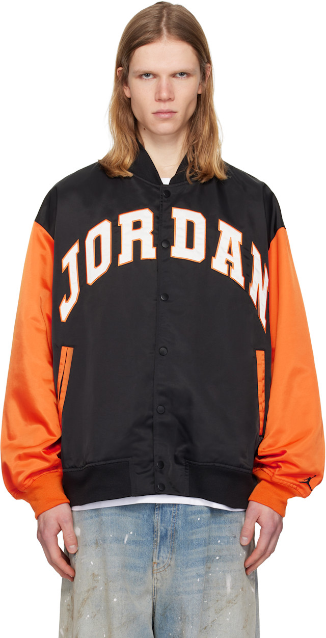文化の日セール❗️NIKE Jordan ボンバージャケット Nike Jordan: ブラック＆オレンジ Brooklyn University Varsity