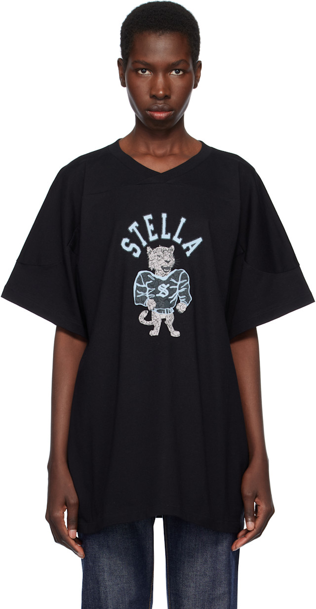 Stella McCartney: Black Leopard Mascot T-shirt | SSENSE
