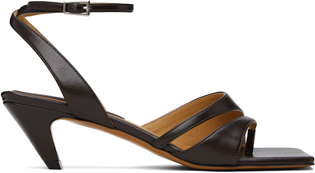 Stella McCartney: Brown Stella Spur Kitten Heeled Sandals | SSENSE