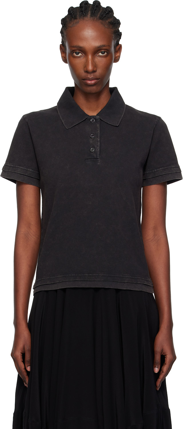 JW Anderson: Black Layered Short Sleeve Polo | SSENSE
