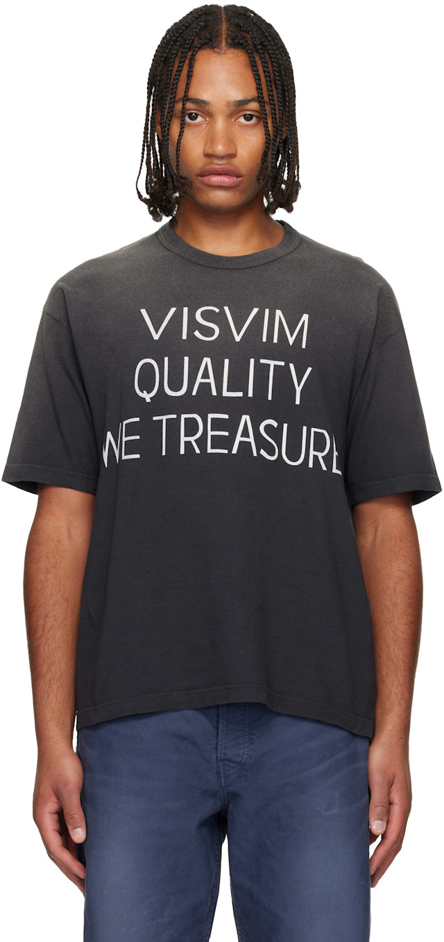VISVIM FIL JUMBO ロゴプリントTシャツ クルーネック　ブラック visvim: ブラック Jumbo Tシャツ | SSENSE 日本