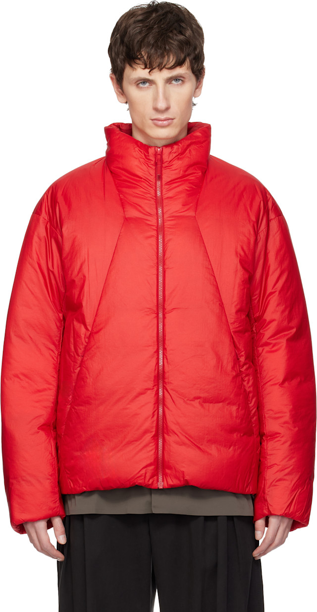 Veilance: Red Conduit Down Jacket | SSENSE Canada