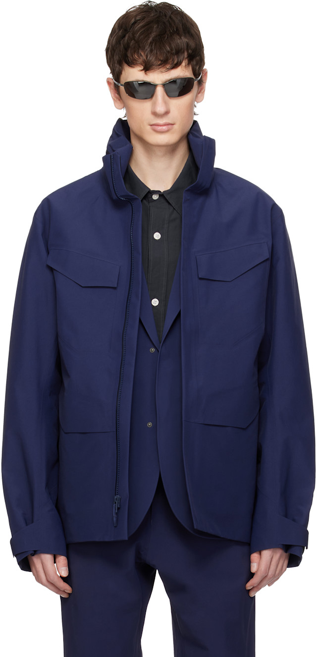 Veilance: Navy Field Jacket | SSENSE Singapore