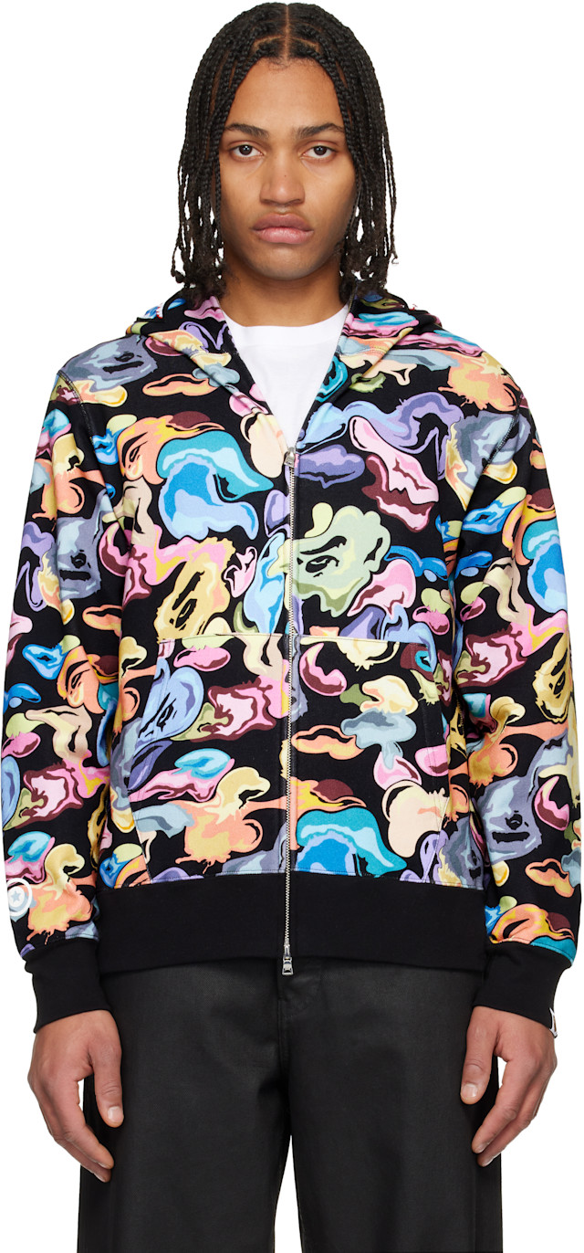 BAPE: Multicolor Art Camo Shark Full Zip Hoodie | SSENSE Vietnam