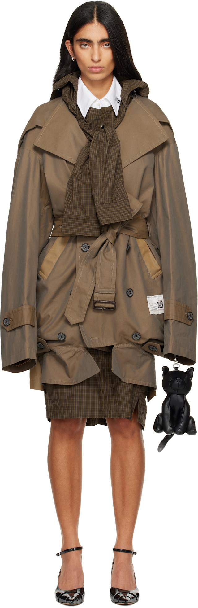 Maison MIHARA YASUHIRO: Brown Reversed Front Trench Coat | SSENSE
