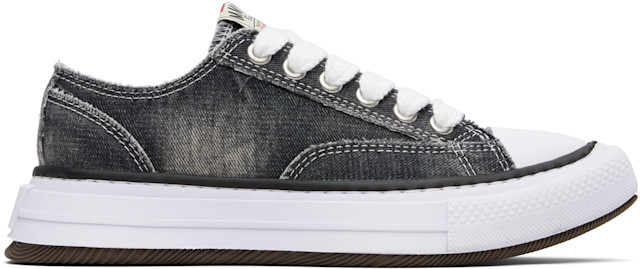 Maison MIHARA YASUHIRO: Black Yucca OG Sole Bleach-Wash Low-Top