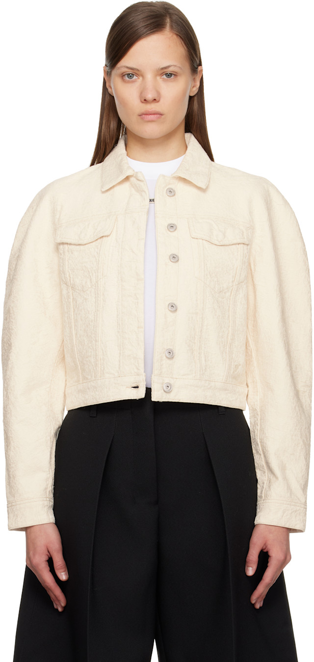 JACQUEMUS: Off-White 'The Ovalo de-Nîmes' Denim Jacket | SSENSE