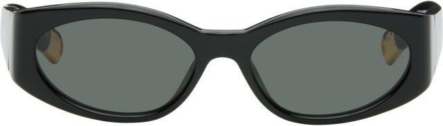 JACQUEMUS: Black 'The Ovalo' Sunglasses | SSENSE