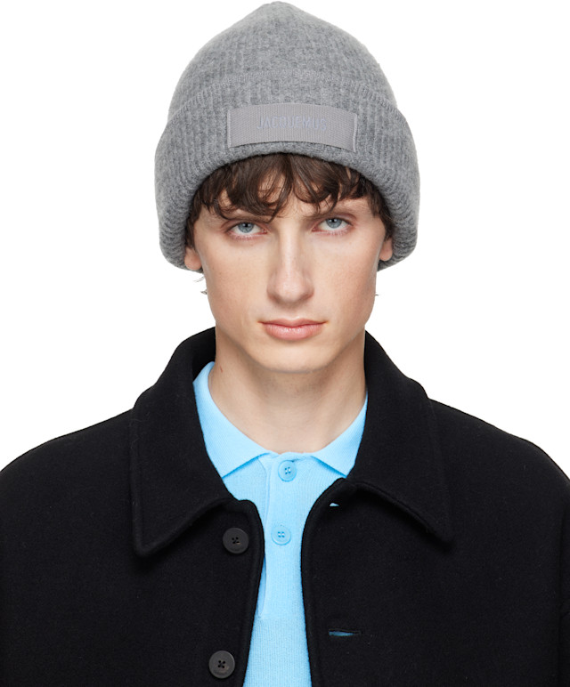 JACQUEMUS: Gray La Casa 'The Gros Grain' Beanie | SSENSE Denmark