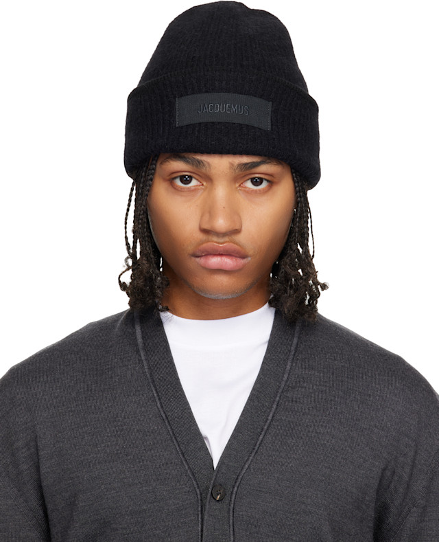 JACQUEMUS: Black La Croisière 'The Gros Grain' Beanie | SSENSE