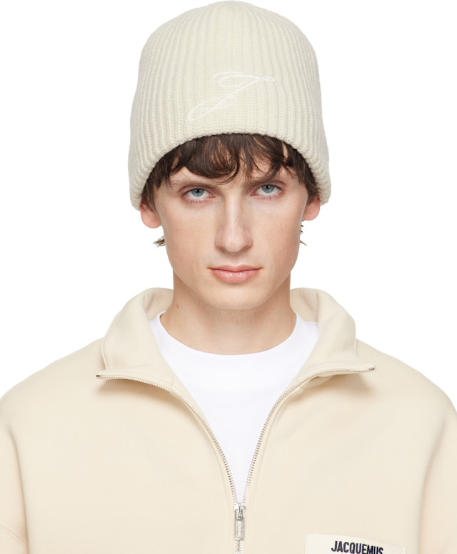 JACQUEMUS: Off-White 'The Espiral' Beanie | SSENSE