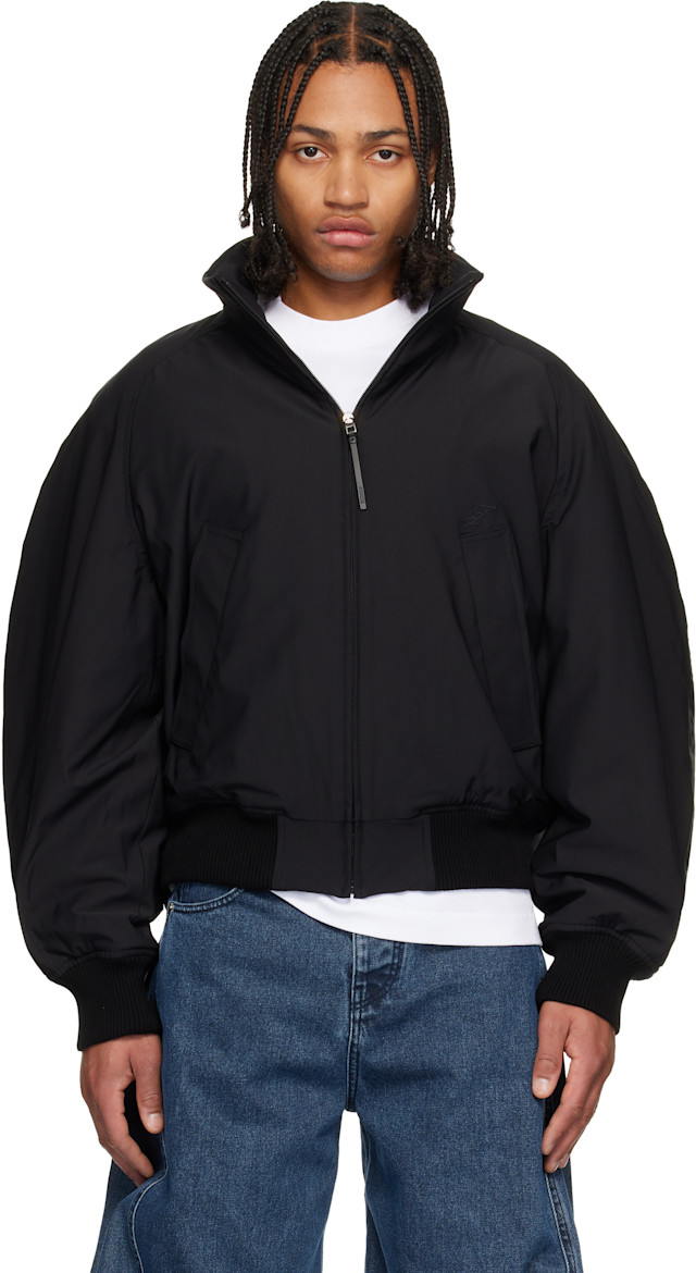 JACQUEMUS: ブラック 'Le Bomber Aero' ボンバージャケット | SSENSE 日本
