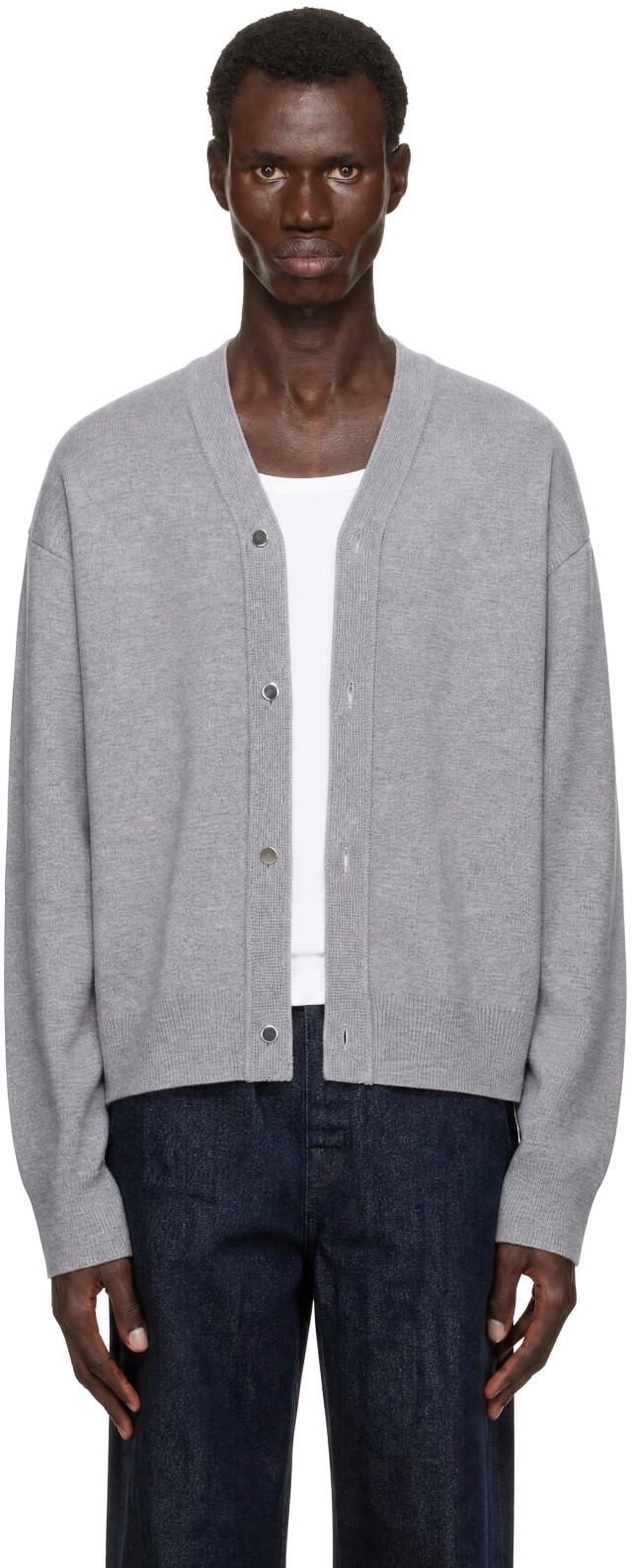 JACQUEMUS/カーディガン JACQUEMUS: Gray 'The Buttoned' Cardigan | SSENSE