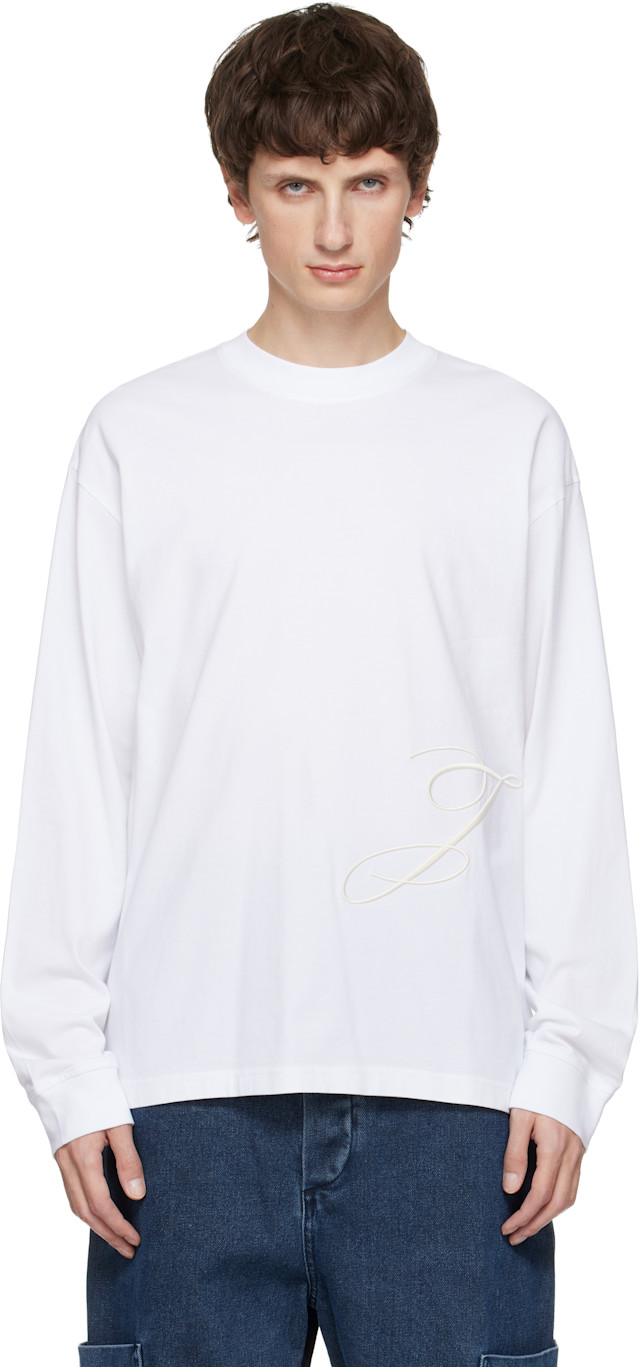 JACQUEMUS: White 'The J' T-shirt | SSENSE