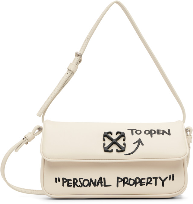 Off-White: Off-White Jitney Shoulder 0.7 Quote Bag | SSENSE