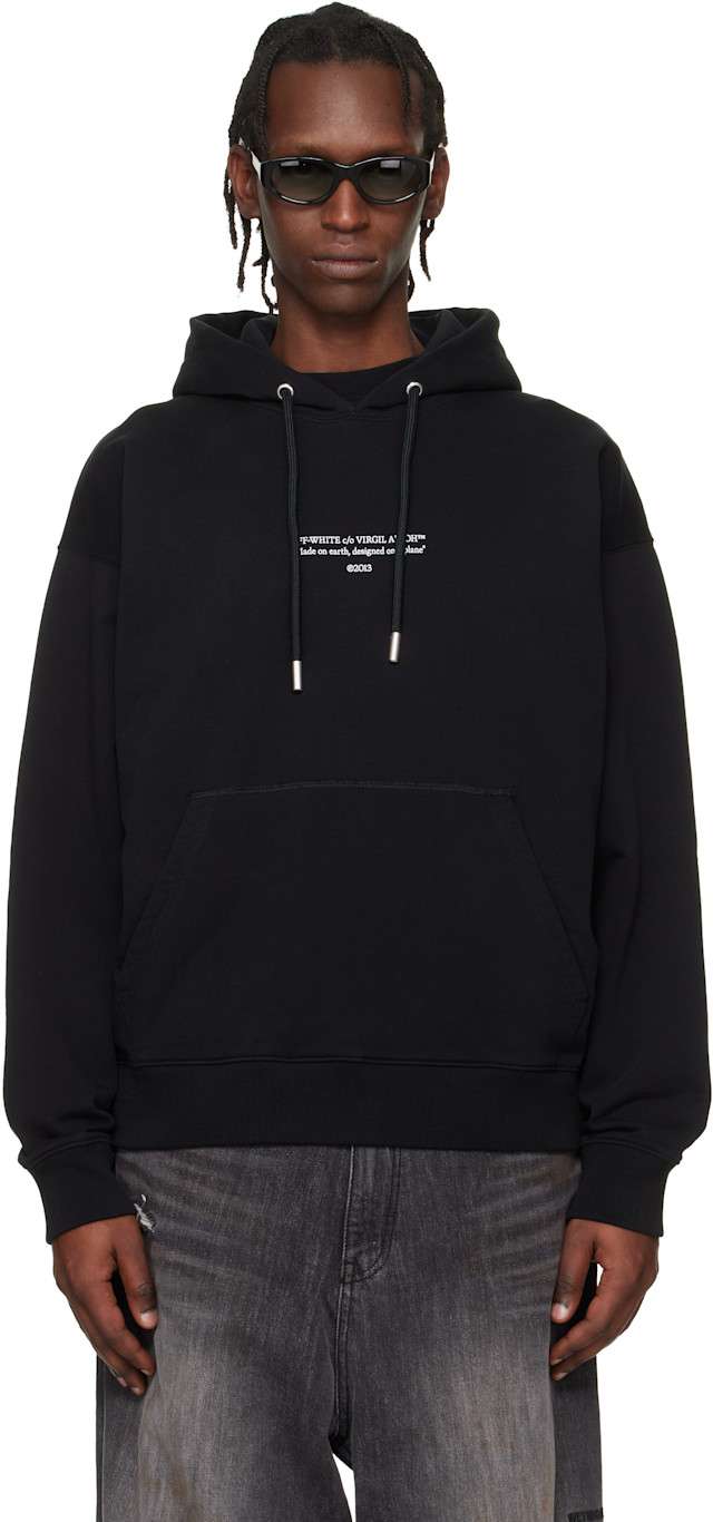 Off-White: Black Statement Skate Hoodie | SSENSE Singapore