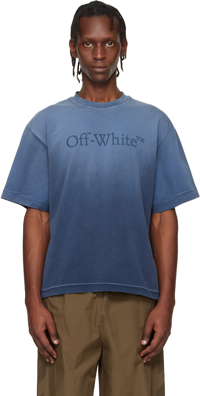 Off-White: Navy Laundry Skate T-Shirt | SSENSE Singapore