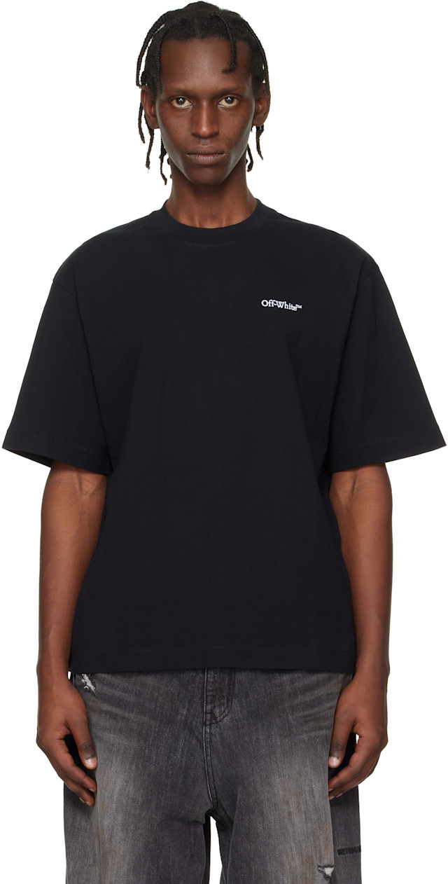 Off-White: ブラック Landscape Arrow Skate Logo Tシャツ | SSENSE 日本