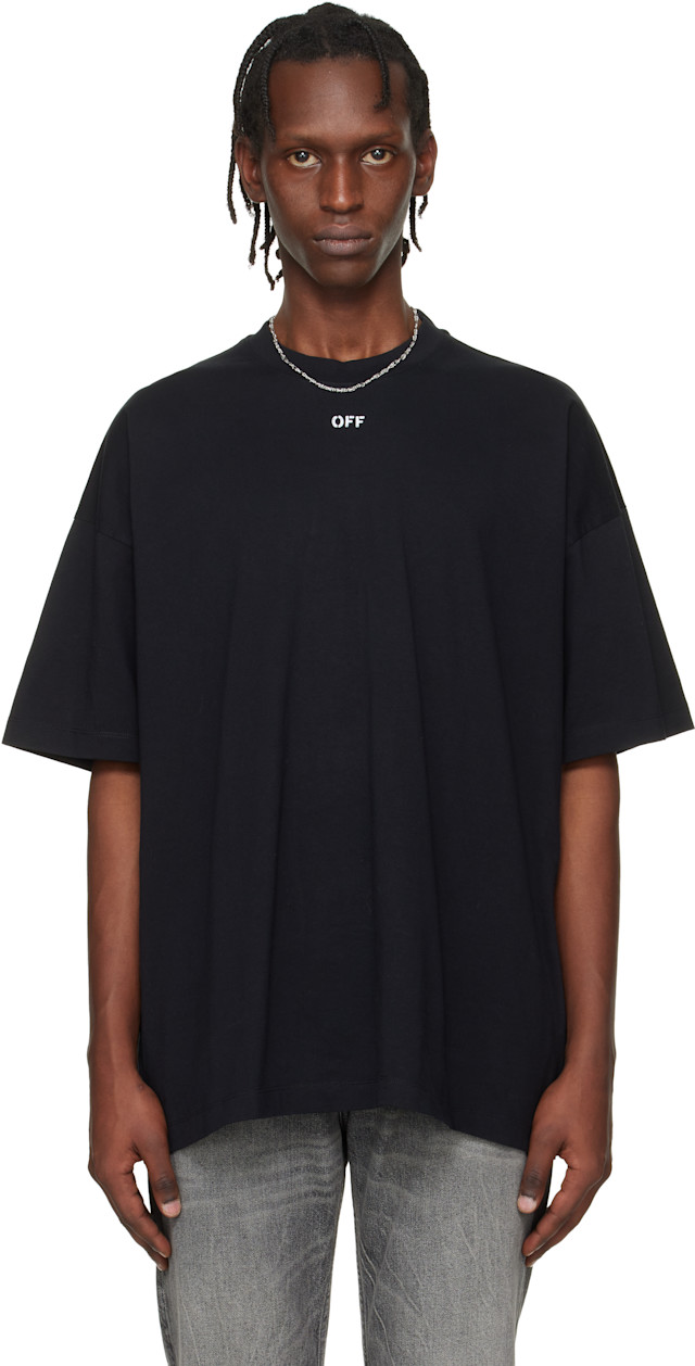 Off-White: ブラック Dots Logo Over Tシャツ | SSENSE 日本