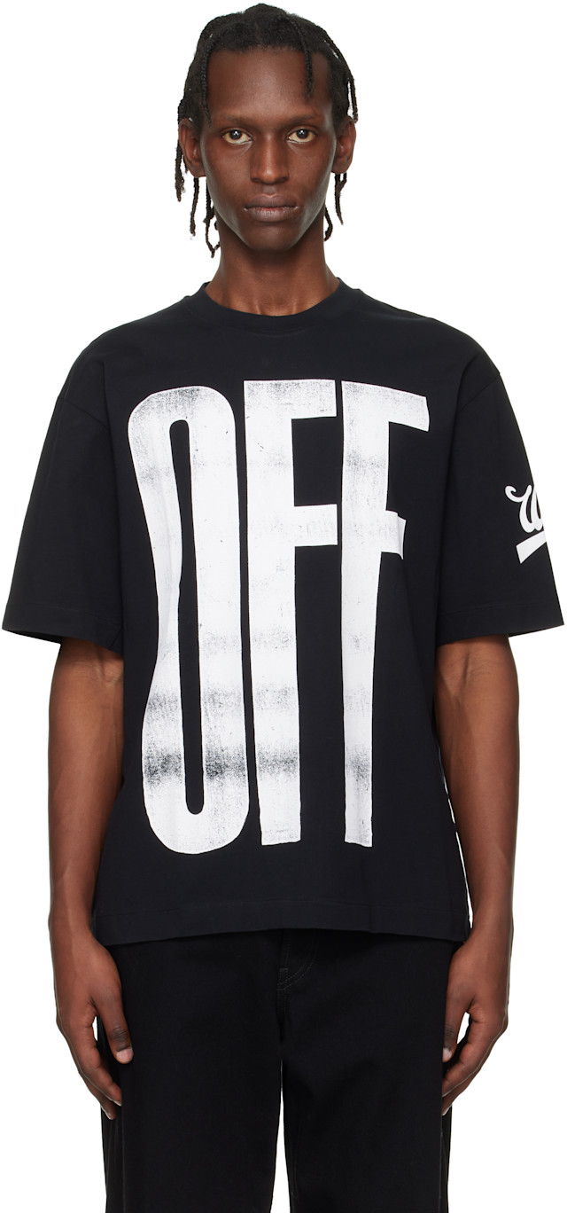 Off-White: Black Big Off Diagonal Skate Logo T-shirt | SSENSE