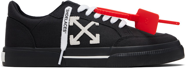Off-White: Black Vulcanized Low Sneakers | SSENSE