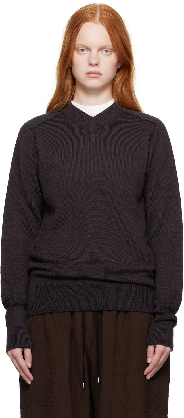 Studio Nicholson: Brown Inverness Sweater | SSENSE