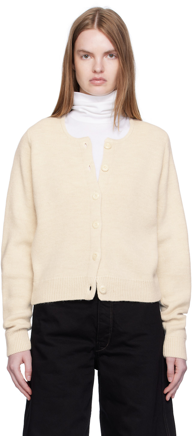 LEMAIRE: Off-White Alpaca Cardigan | SSENSE